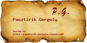 Pasztirik Gergely névjegykártya